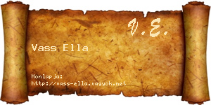 Vass Ella névjegykártya
